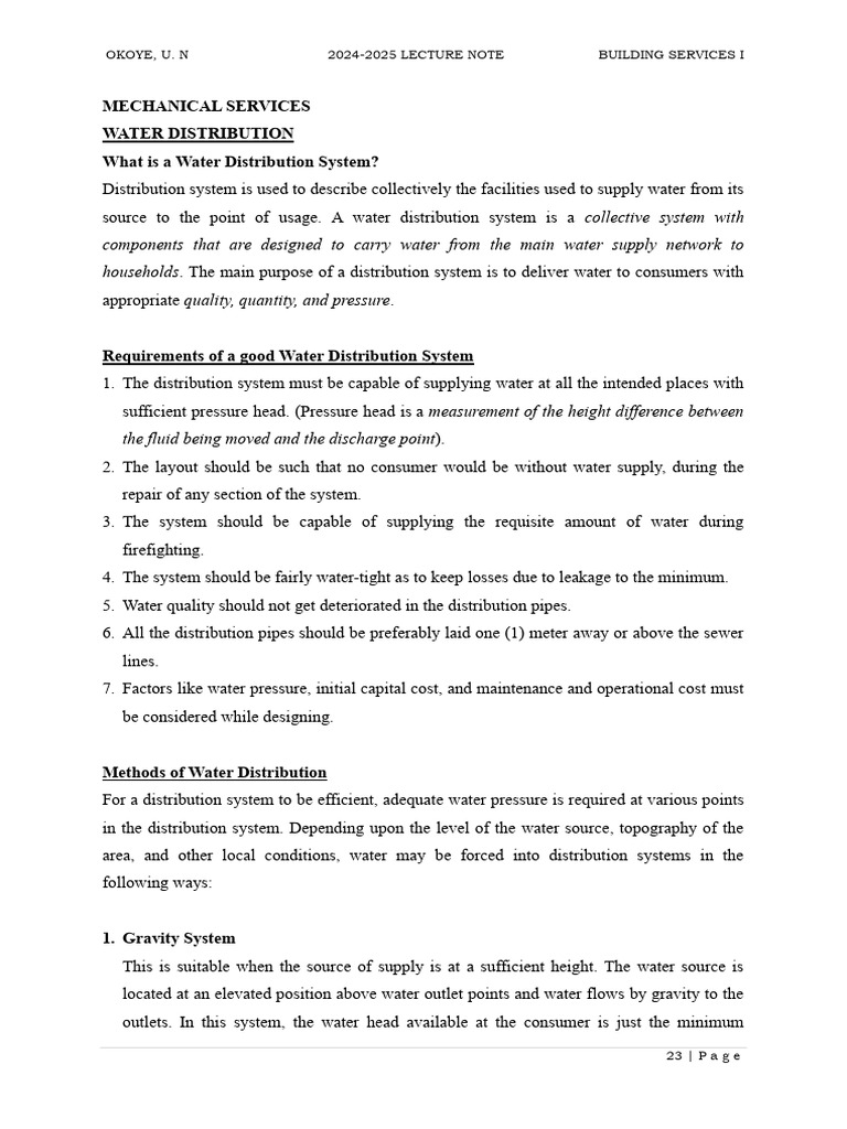 Water Distribution Systems Explained | PDF | Pump | Water Supply
