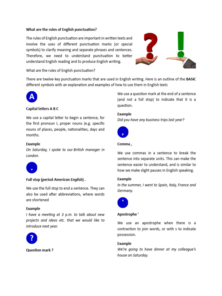 Essential Rules of English Punctuation | PDF | English Language | Comma