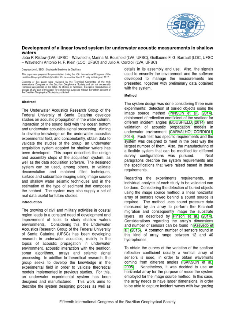Underwater Acoustic Measurement System | PDF | Reflection (Physics) | Sonar