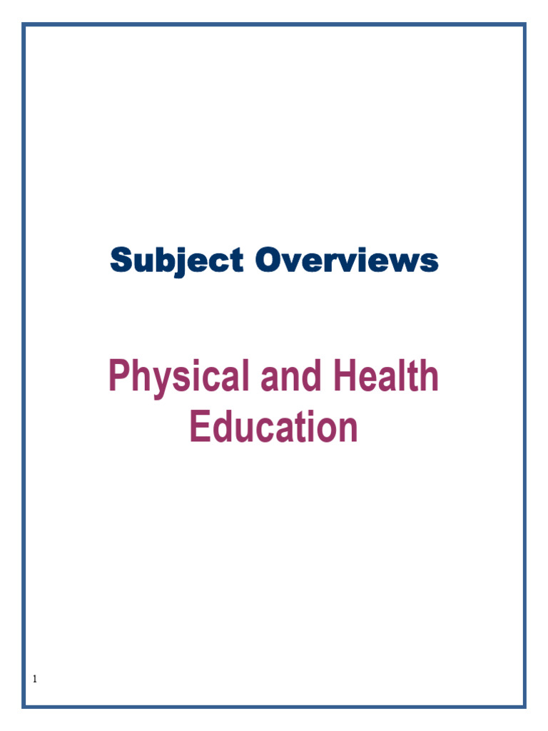 Overview of Physical Health Education | PDF | Dances | Thought