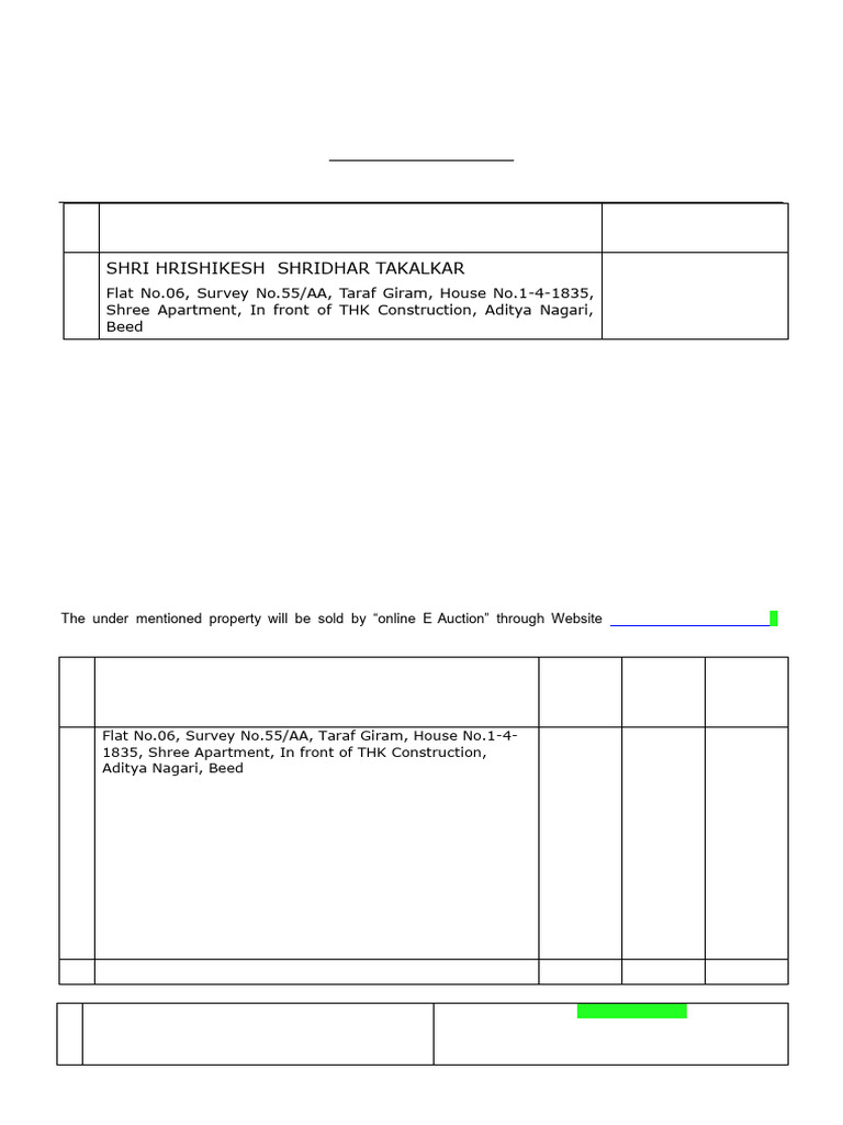 2020 E Auction Sale Notice To Auction Tiger1 | PDF | Auction