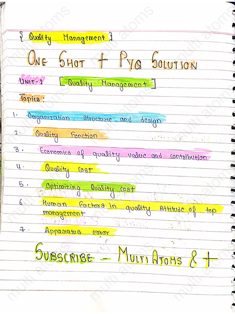 Unit 2 QualityManagement ByMultiatoms | PDF