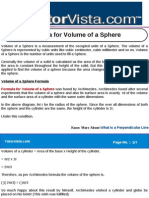 Volume of A Sphere Formula