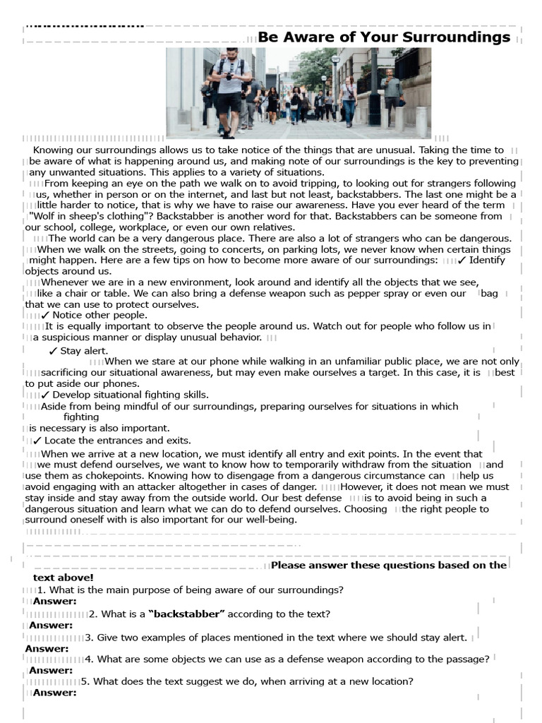 Be Aware of Your Surroundings | PDF | Cognition | Social Psychology
