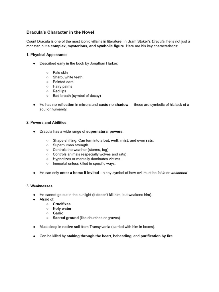 Dracula Notes | PDF