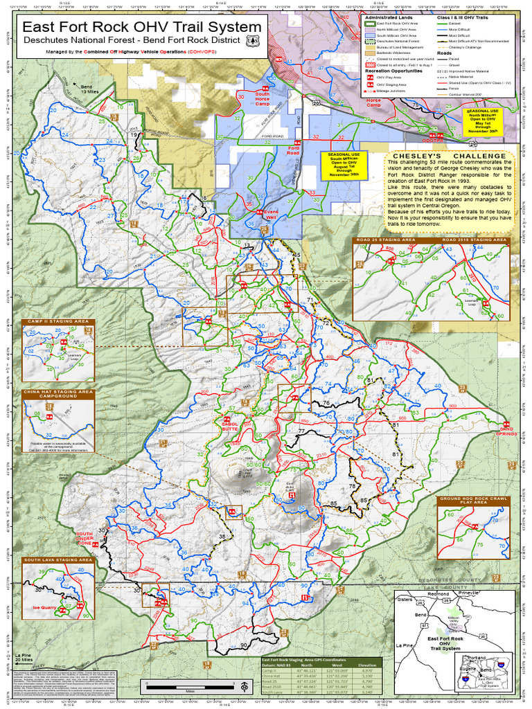 East Fort Rock OHV Trail Map | PDF | Off Road Vehicles | Vehicles