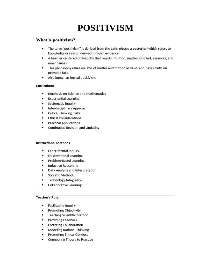 Understanding Positivism in Education | PDF