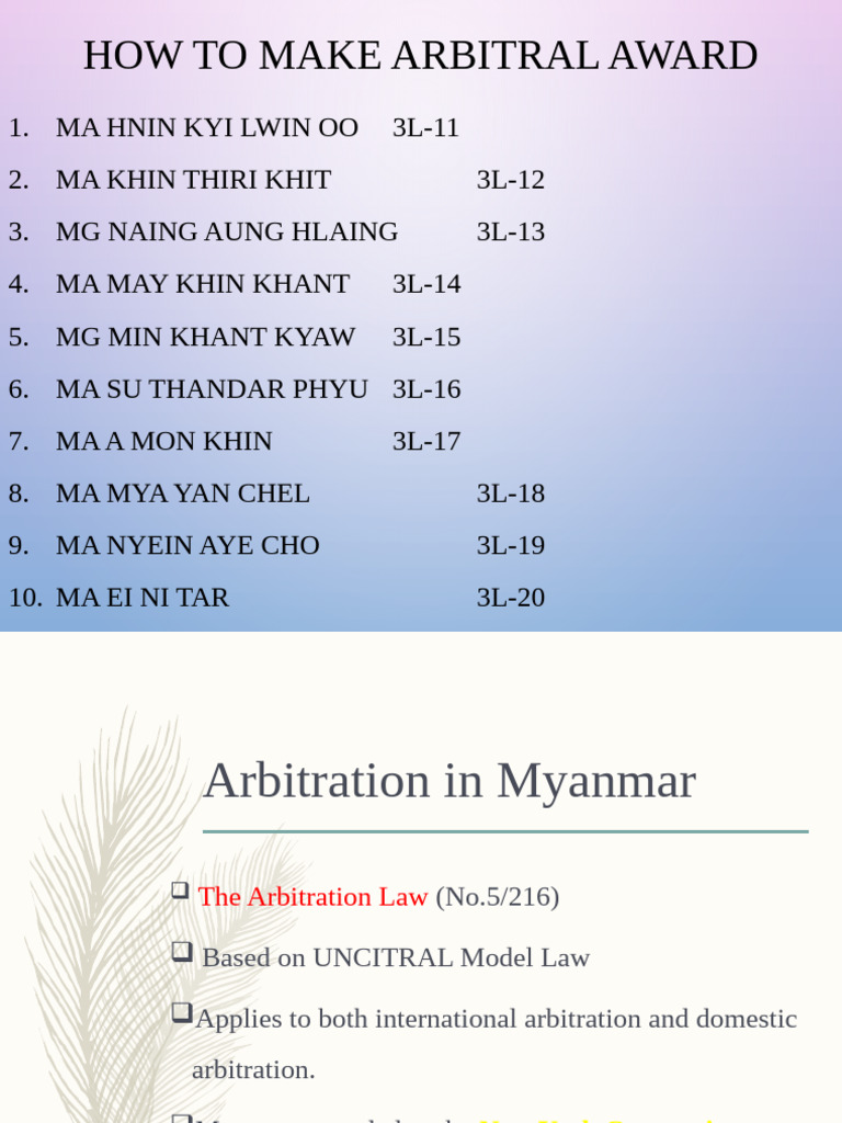 Guide to Making an Arbitral Award | PDF | Arbitration | Arbitral Tribunal