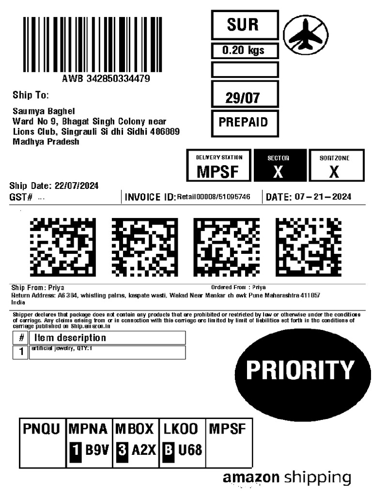 721896850final Labels Amazon PDF | PDF