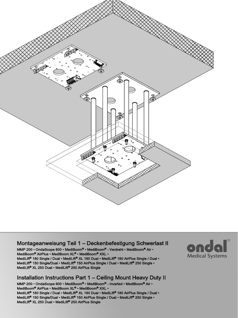 03 CeilingMount II Installation Eng | PDF | Screw | Medical Device