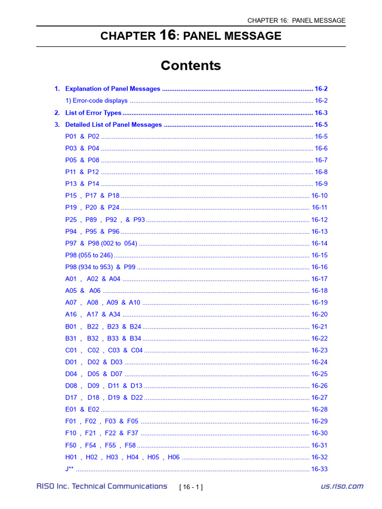 RISO Error Codes and Messages Guide | PDF | Printer (Computing ...