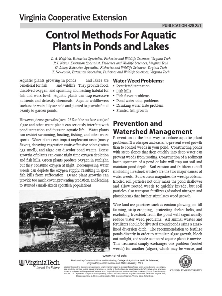Managing Aquatic Weed Problems | PDF | Herbicide | Pond