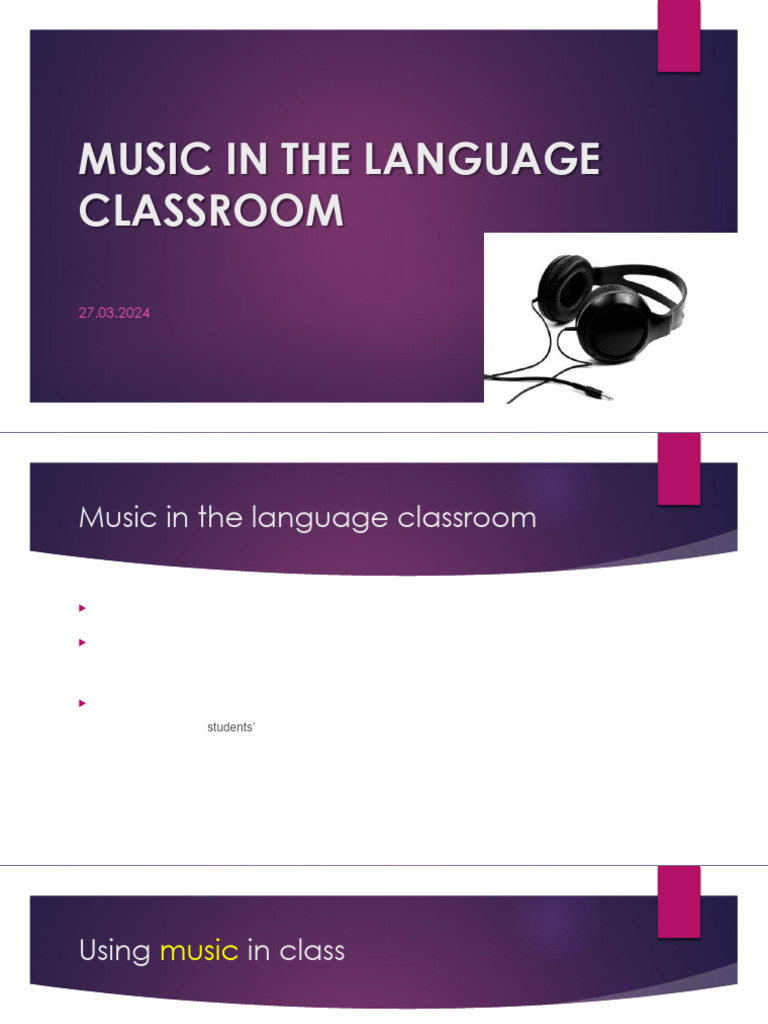 1 Using Music and Songs in The Classroom | PDF