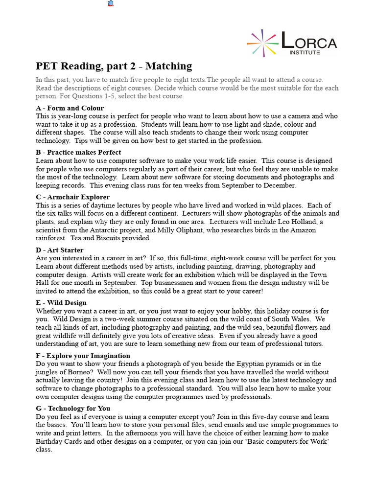 Course Matching for Career Development | PDF