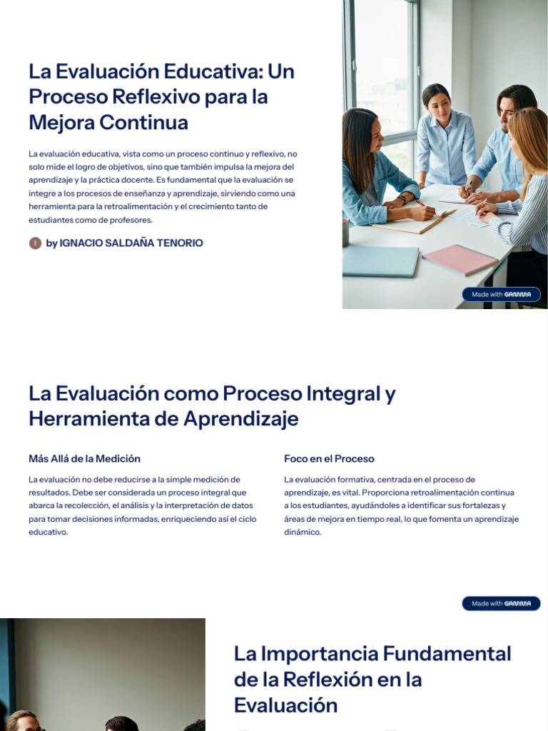 La Evaluacion Educativa Un Proceso Reflexivo para La Mejora Continua ...
