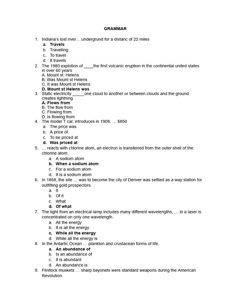 Grammar Exercises for Sentence Correction | PDF | Earth | Fuels