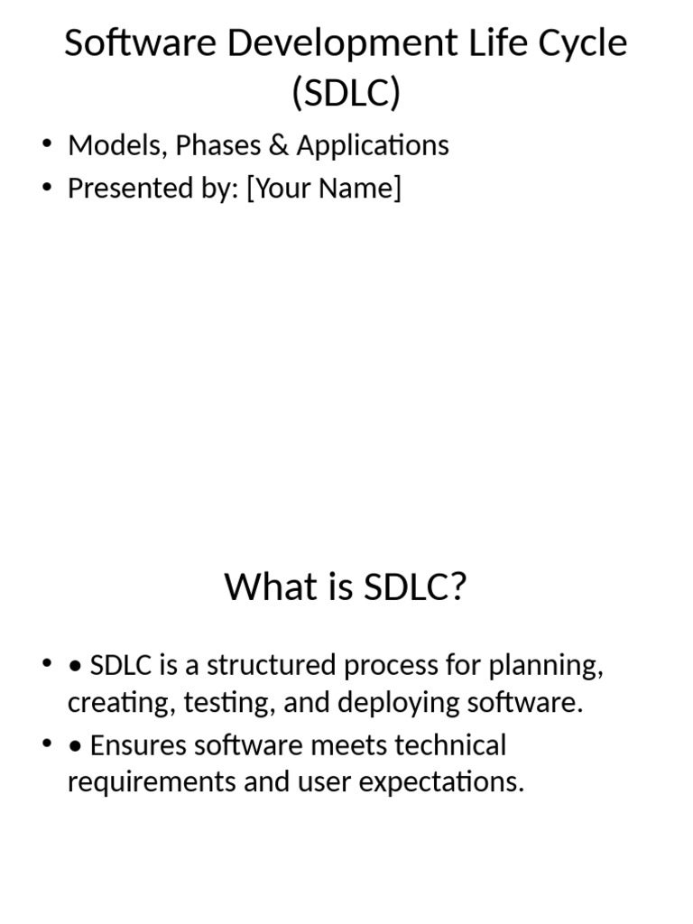 SDLC Models and Phases Overview | PDF | Software Development Process ...