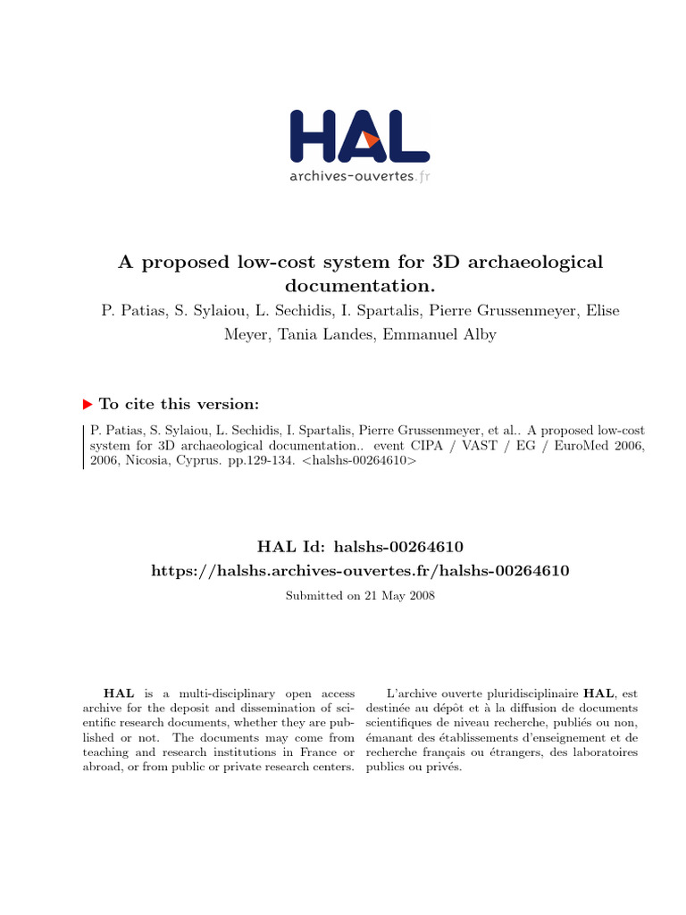 Low-Cost 3D Archaeological Documentation | PDF | 3 D Computer Graphics ...