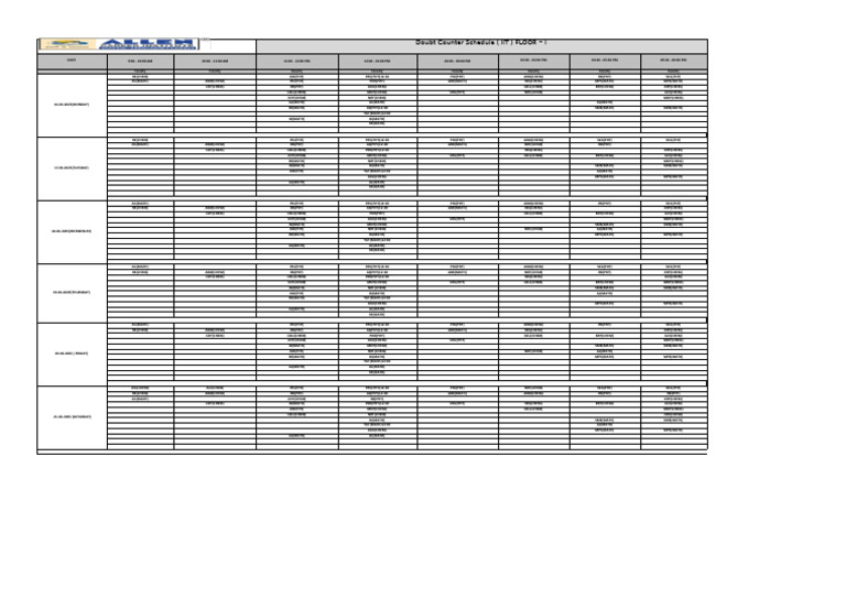Doubt Counter Schedule (IIT) FLOOR - I | PDF