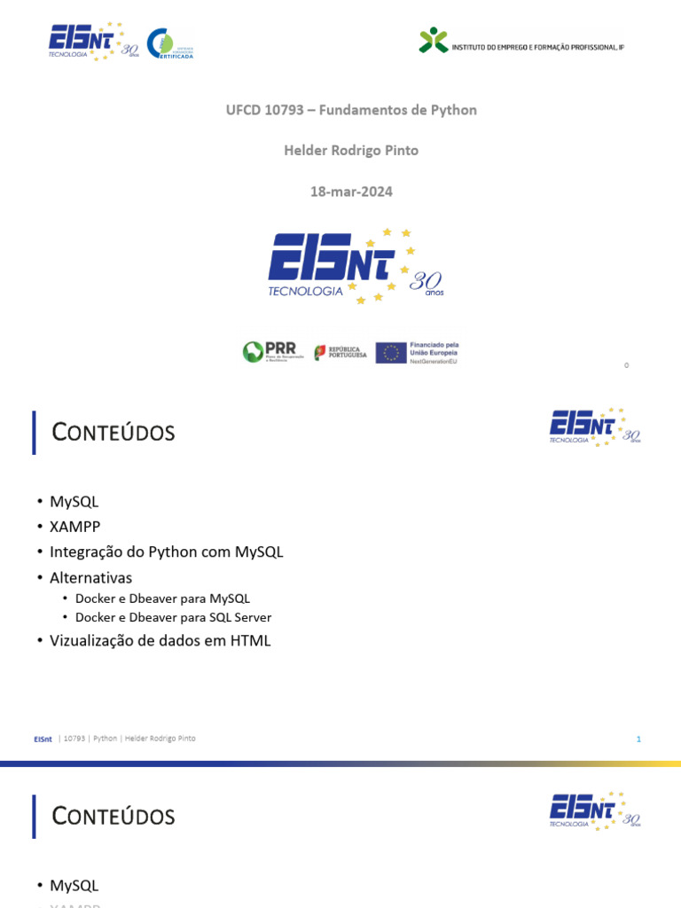 Integração Python com SQL Server e MySQL | PDF | Microsoft SQL Server ...