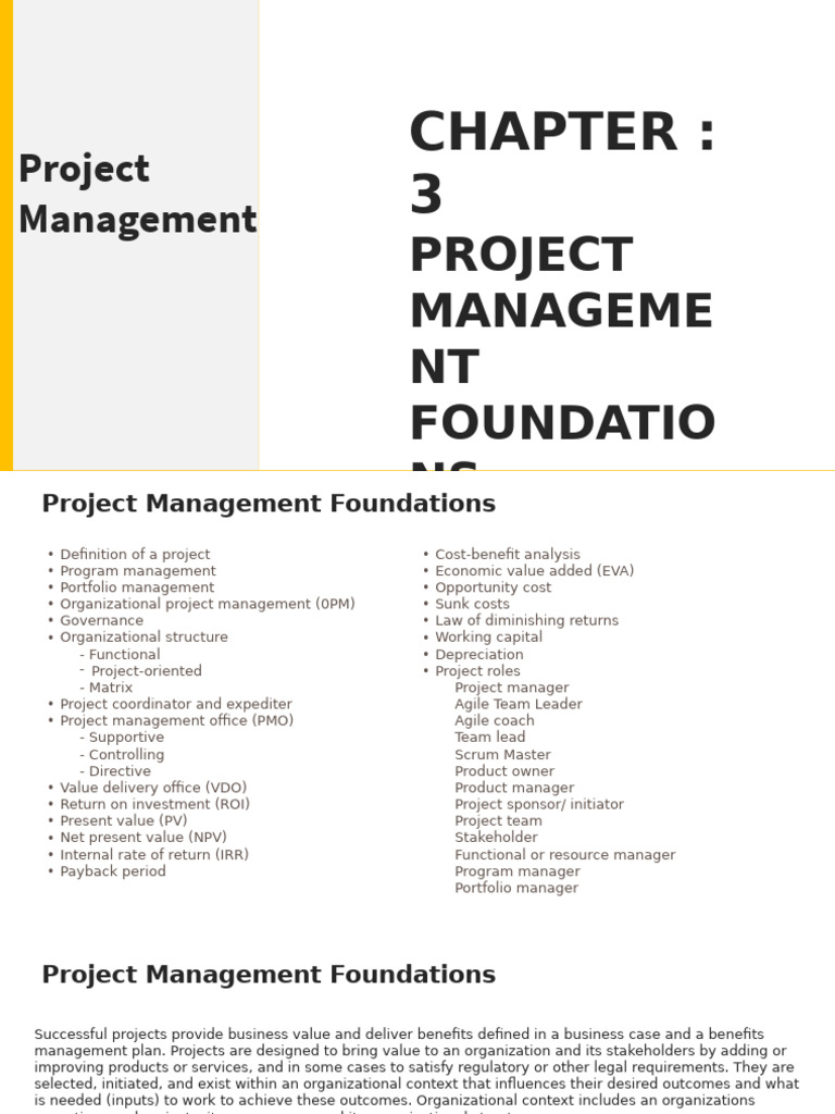 Project Management Foundations Overview | PDF | Scrum (Software ...