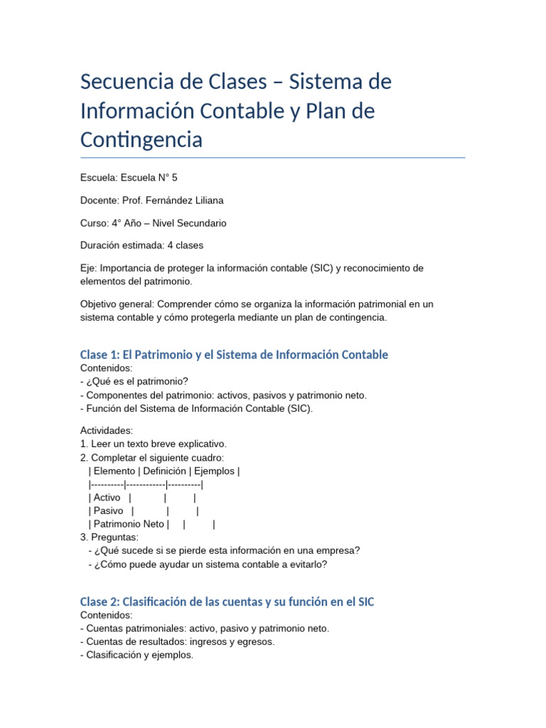Clases sobre Información Contable y Contingencias | PDF | Contabilidad