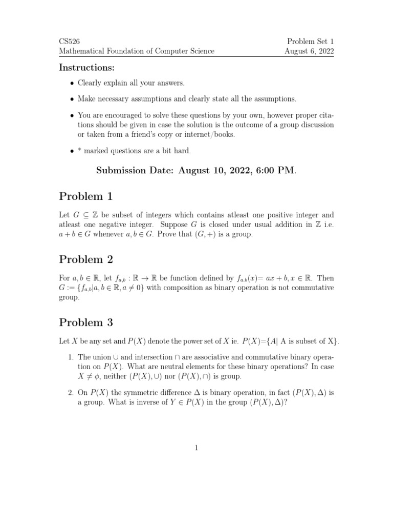 Problem Set 1 06-08-22 | PDF | Matrix (Mathematics) | Polynomial