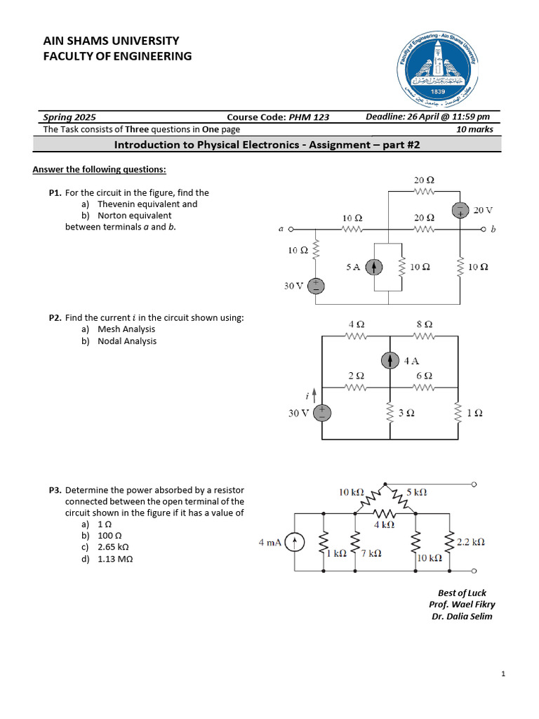 PHM 123 Assignment Part #2 | PDF