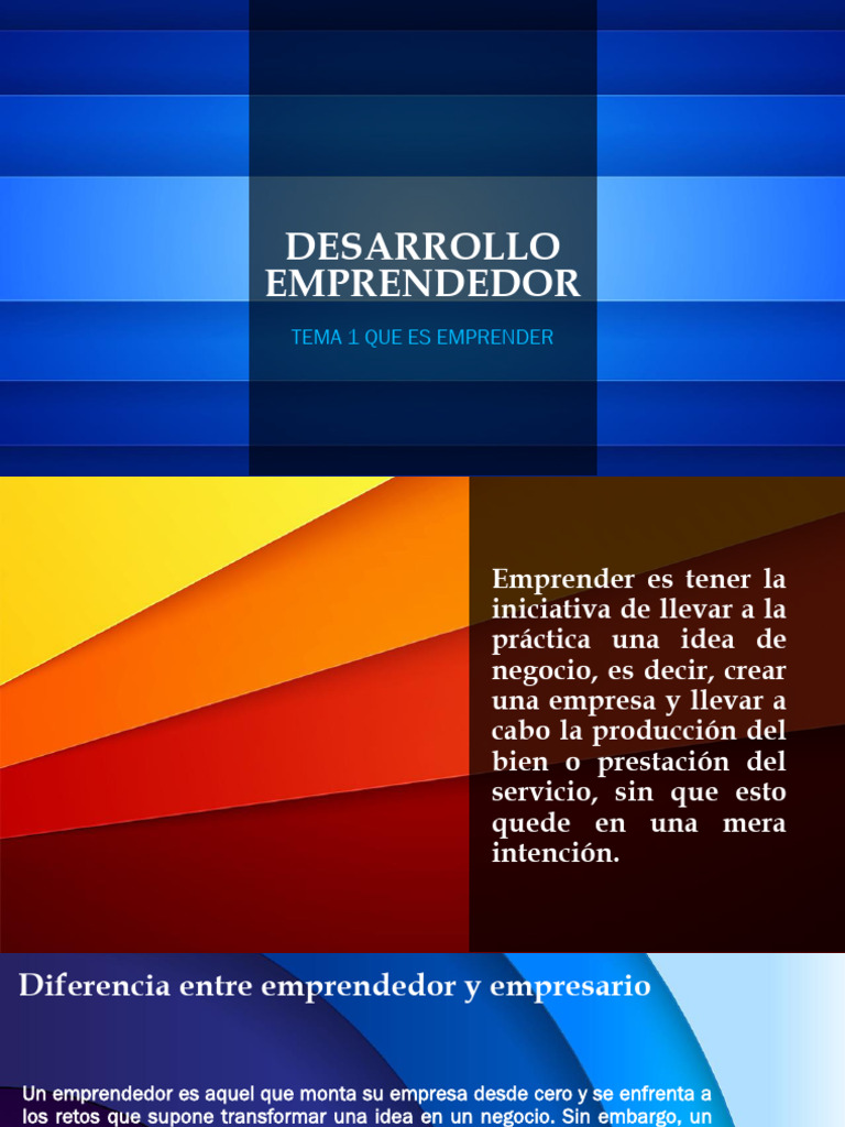 Desarrollo Emprendedor T 1, 1.1 | PDF | Iniciativa empresarial | Business