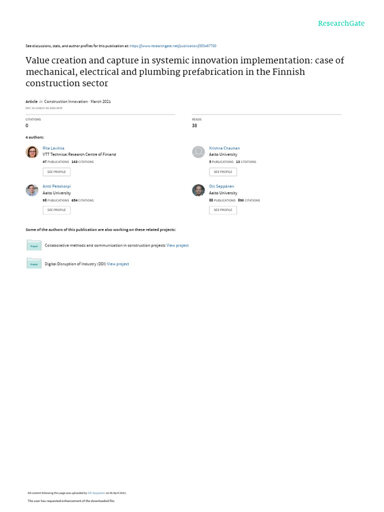 Value Creation and Capture in Systemc Innovation Implementation | PDF ...