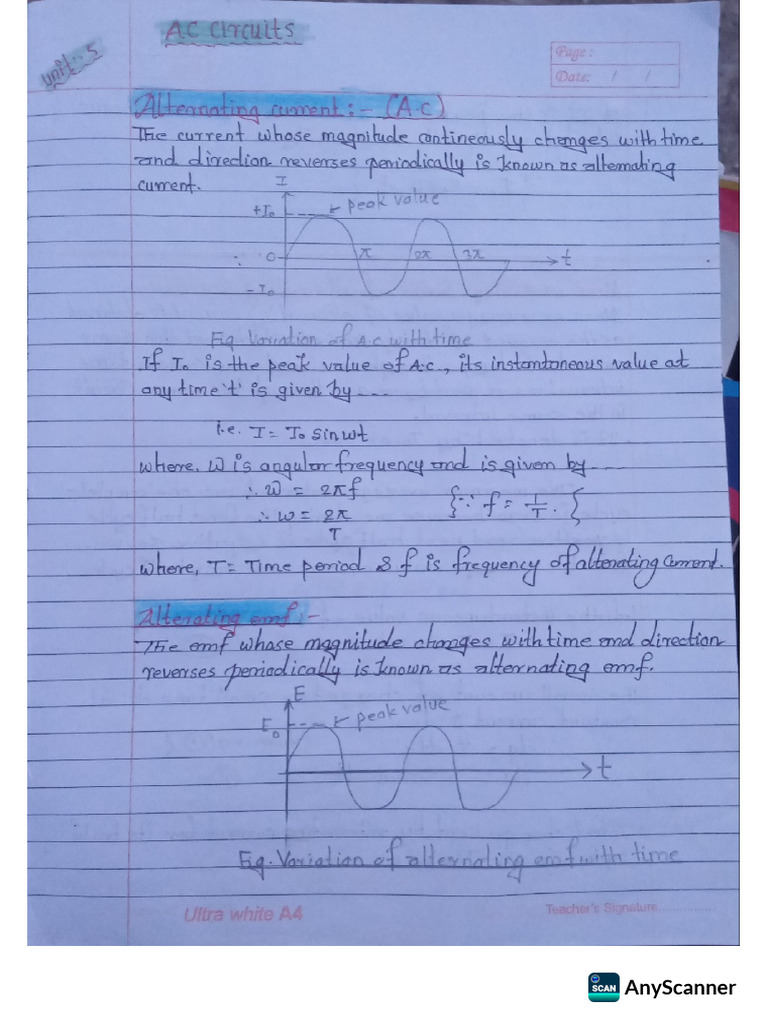 Unit 5 AC Circuit | PDF