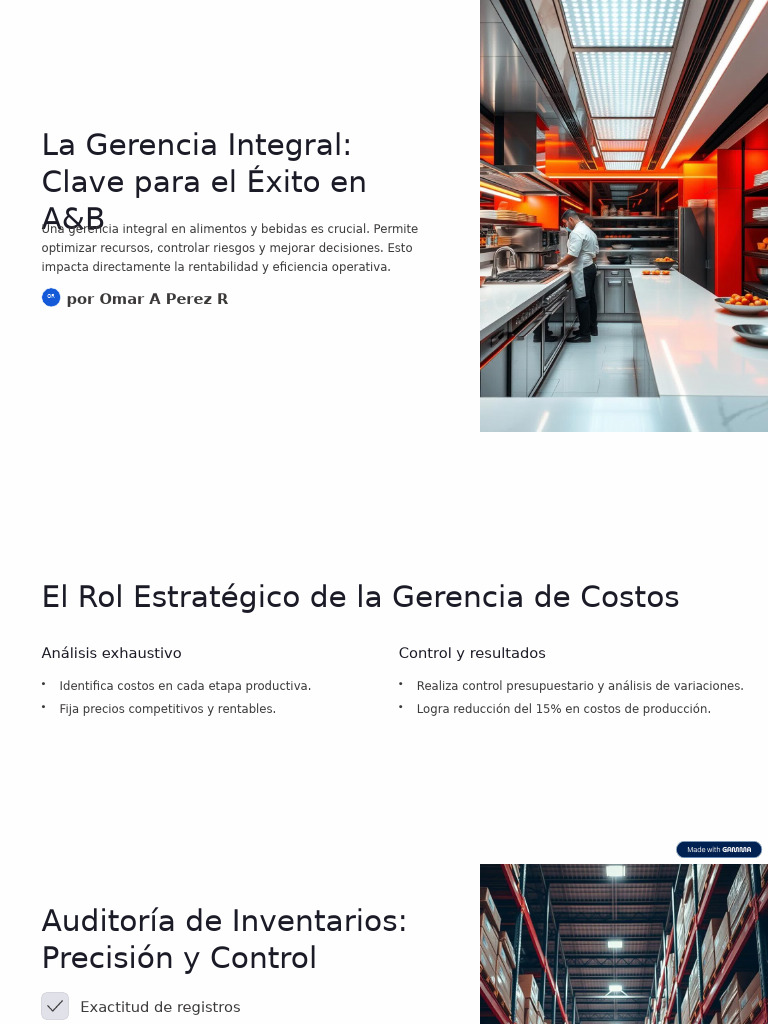 La Gerencia Integral Clave para El Exito en AandB | PDF | Logística ...