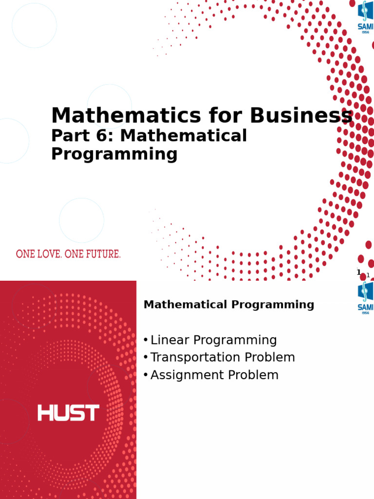 Mathematical Programming in Business | PDF | Mathematical Optimization ...