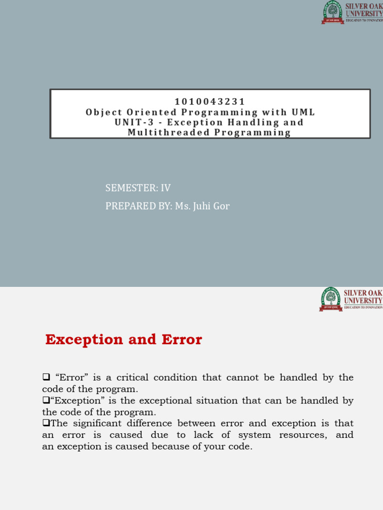 Java Exception Handling Guide | PDF | Thread (Computing) | Process ...