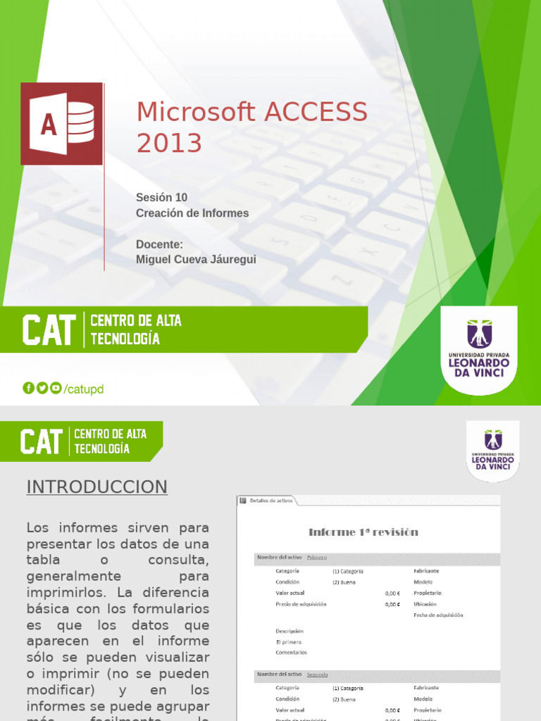 Sesion 10 - Creacion de Informes | PDF | Ventana (informática) | Botón ...