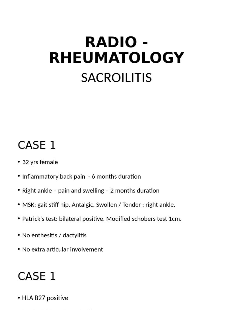 Radio Rheumat Sacroilitis | PDF