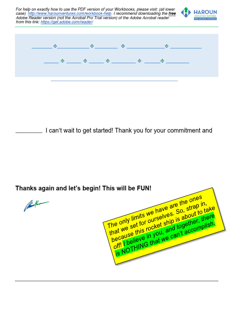 Workbook For Orientation (First Class) | PDF | Master Of Business ...