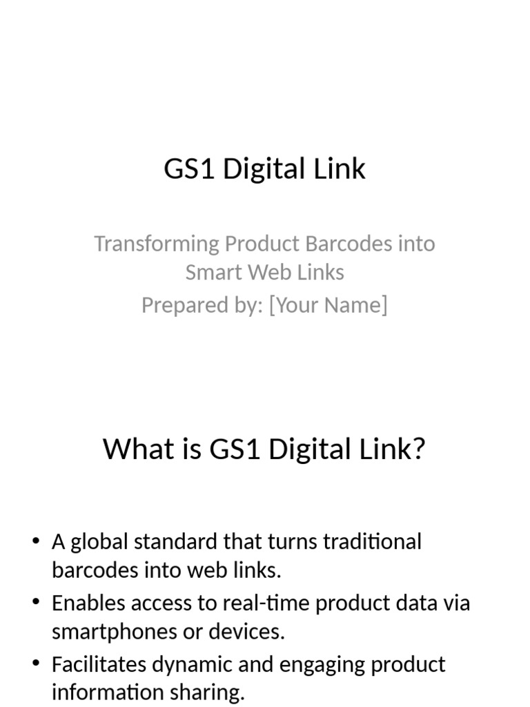 GS1 Digital Link: Smart Barcode Solutions | PDF