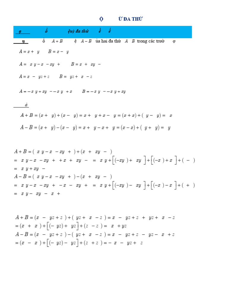 b2 Cong Tru Da Thuc | PDF
