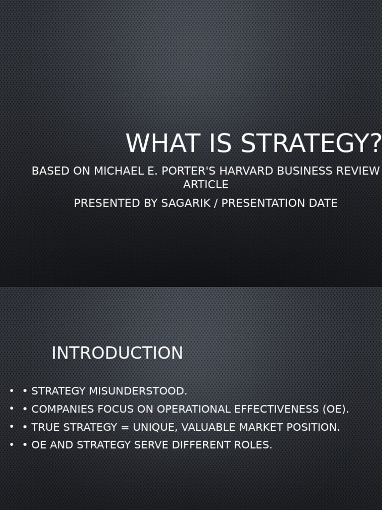 What Is Strategy Presentation | PDF