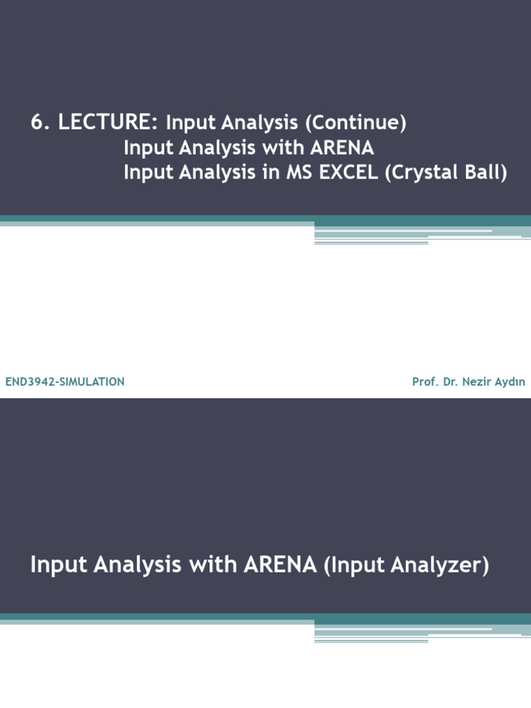 Input Analysis with ARENA & Excel | PDF | Probability Distribution ...
