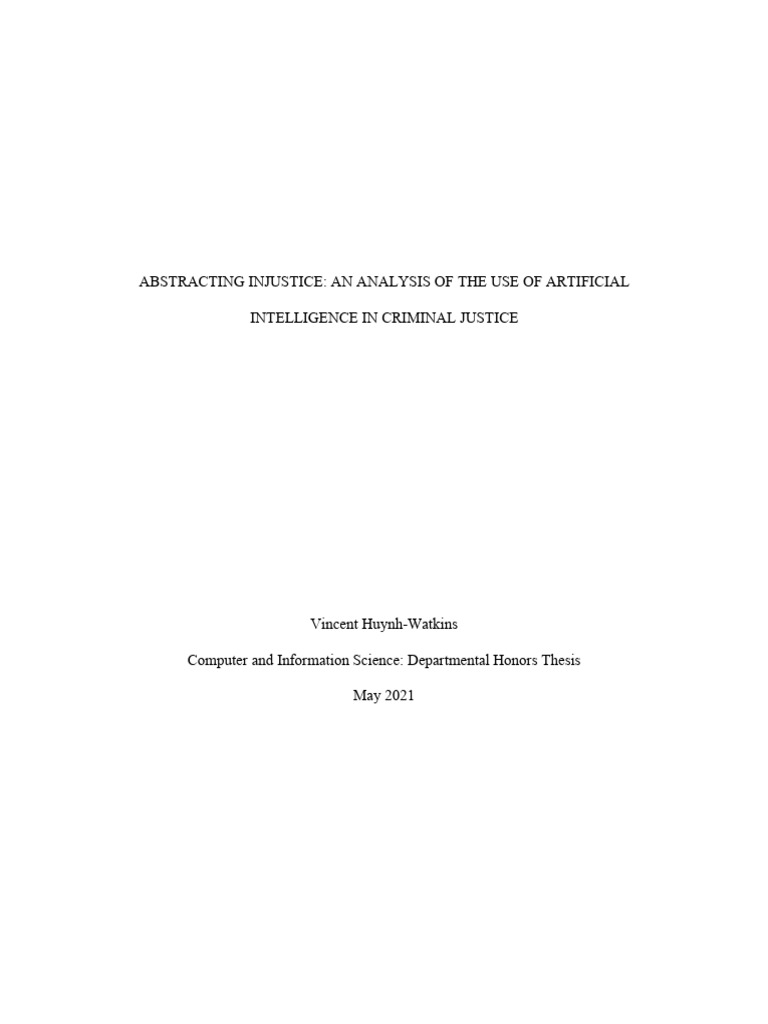 AI's Impact on Criminal Justice Ethics | PDF | Artificial Intelligence ...