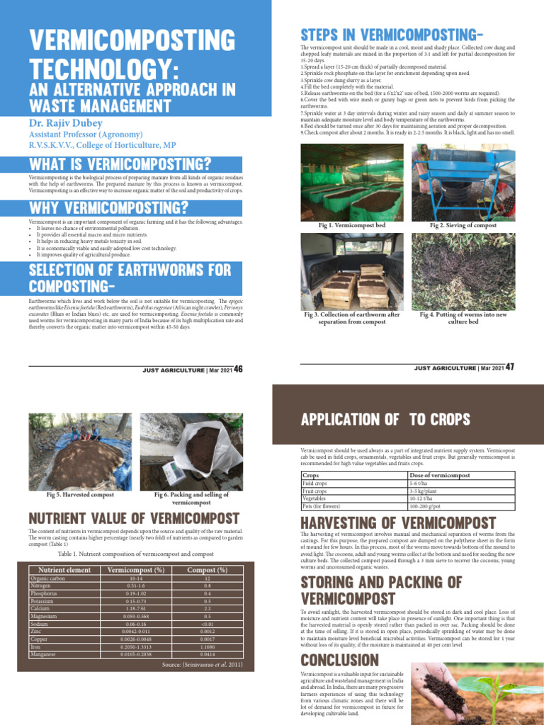 Vermicomposting: Sustainable Waste Management | PDF | Manure | Compost