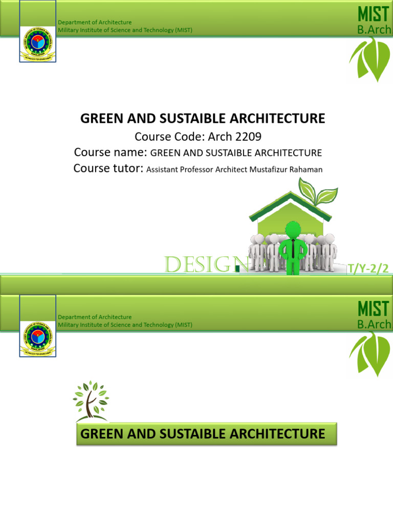 Green and Sustainable Architecture Course | PDF | Green Building ...