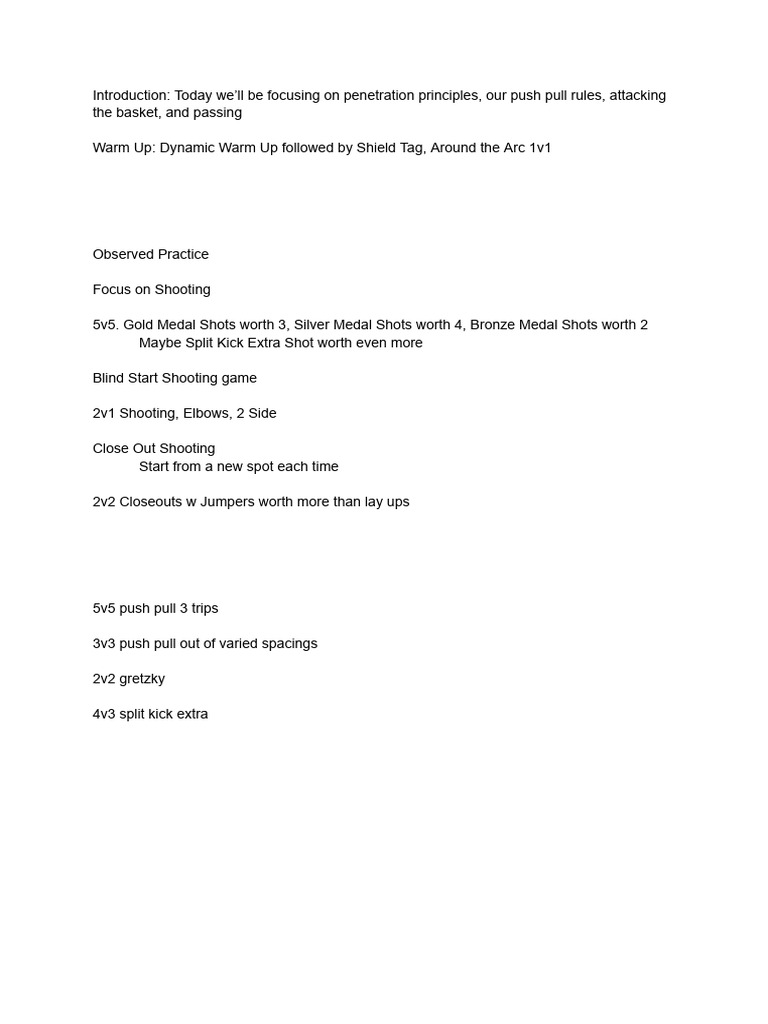 Practice Plan | PDF