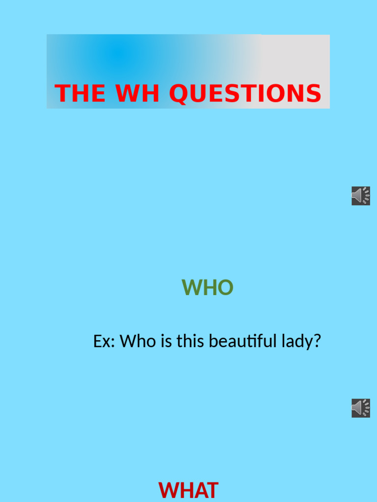 The WH Questions-1 | PDF