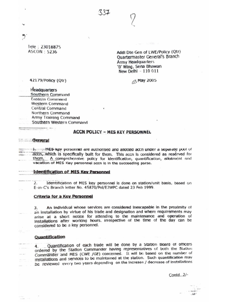 MES Key Pers Policy | PDF