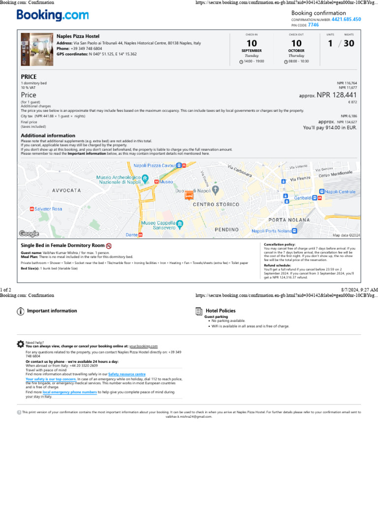 Confirmation | PDF | Fee | Taxes