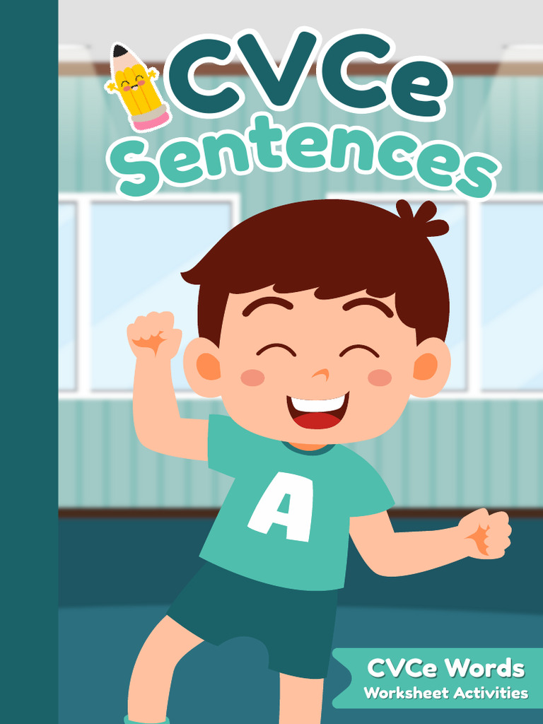 CVCe Sentences Worksheet Activity in Blue Green Semi Realistic Cartoon ...